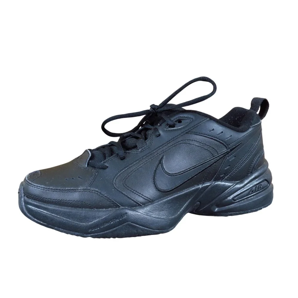 Nike Air Monarch IV Men Training Shoe Size 10 Athletic Cross Trainer All Black